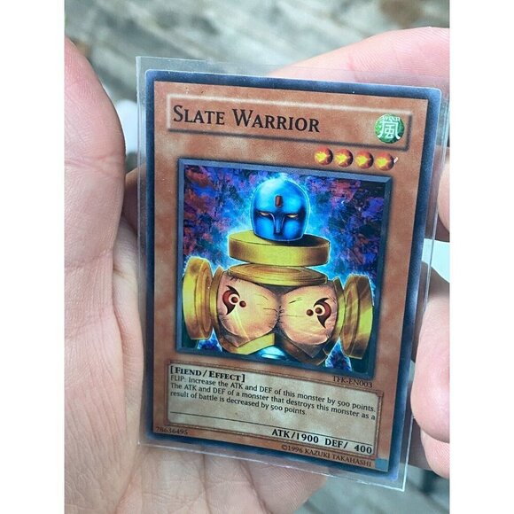 Yugioh Slate Warrior TFK-EN003 Super Rare ENGLISH PROMO LP-NM - Picture 3 of 4